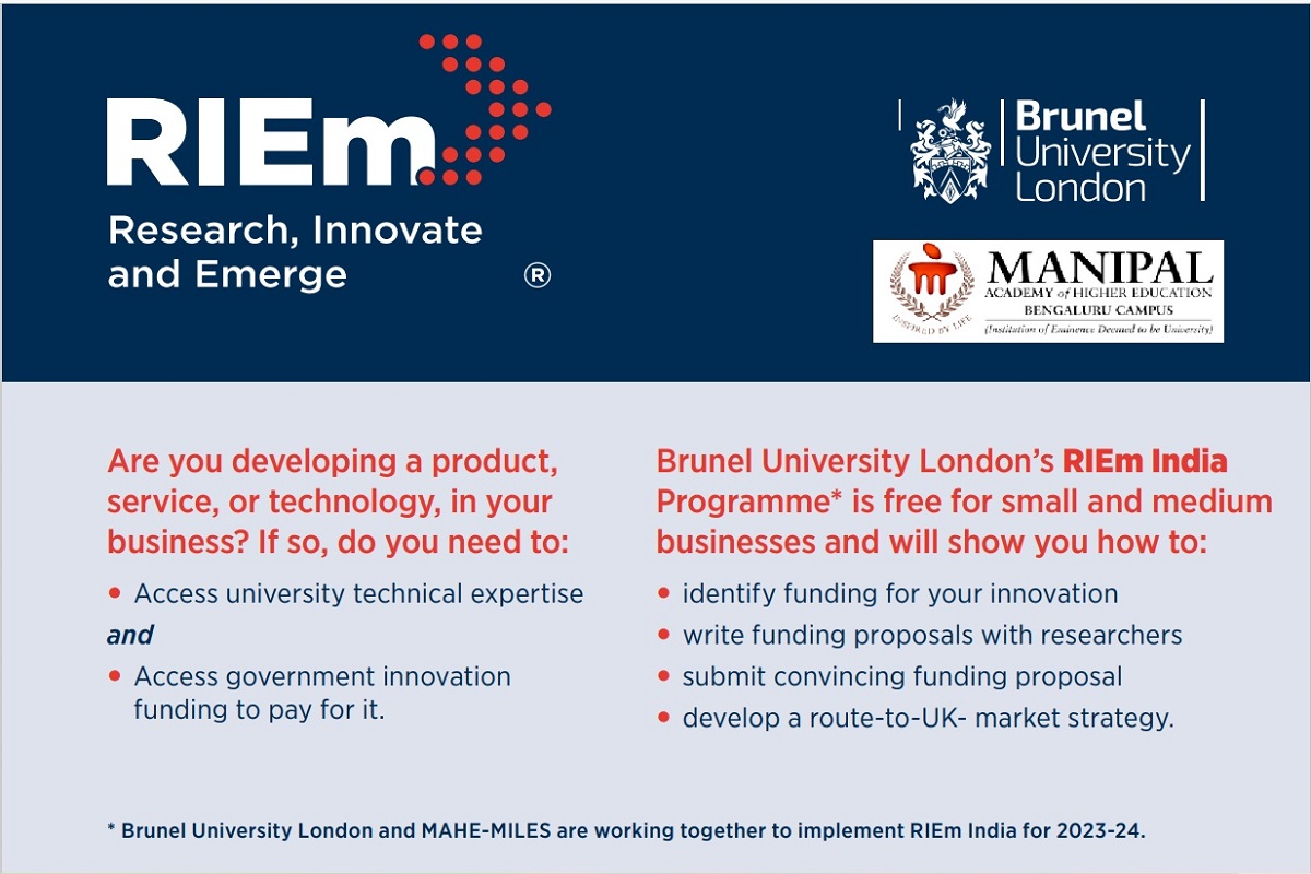 Manipal Centre for Innovation Leadership and Entrepreneurship to launch RIEm in India