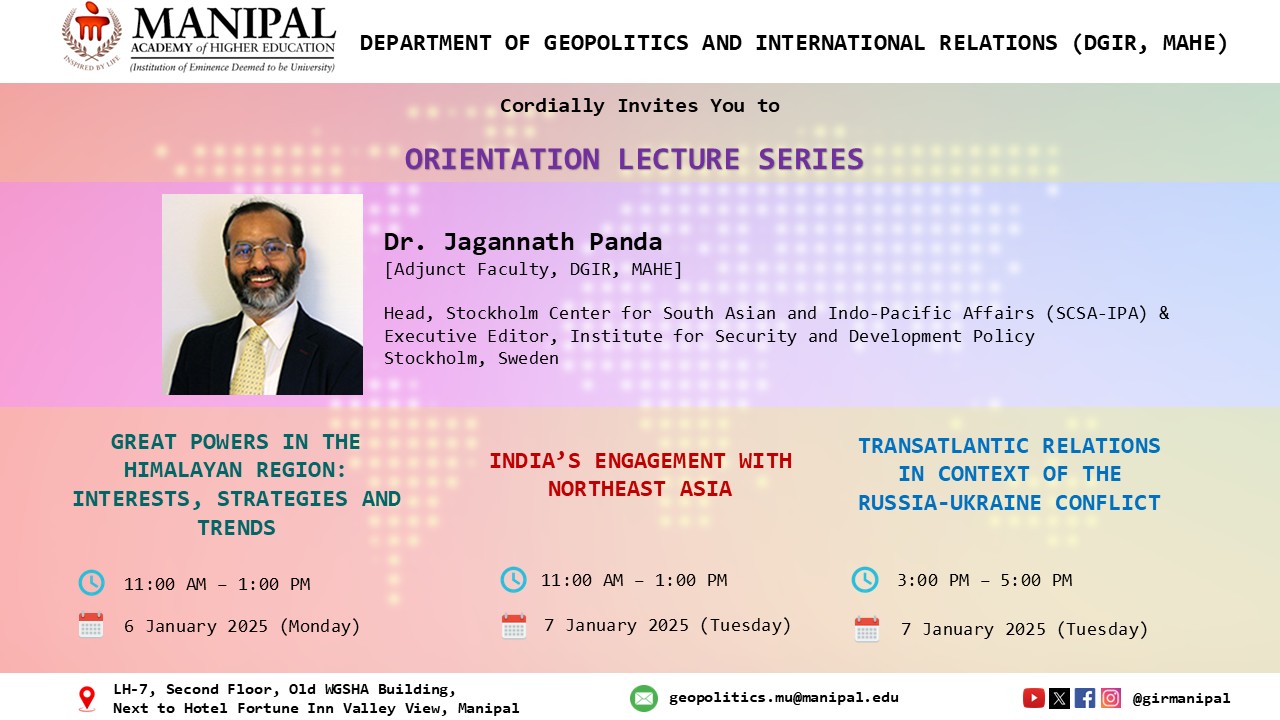 Orientation lecture series by Prof. Jagannath Panda