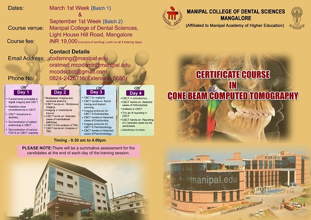 Announcement CBCT Certificate Course