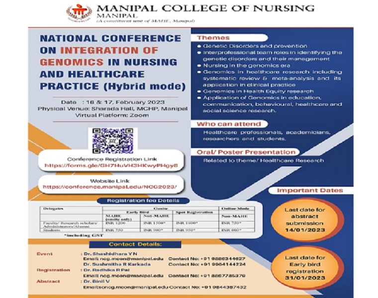 National Conference on Integration of Genomics in Nursing and Healthcare Practice (Hybrid Mode)
