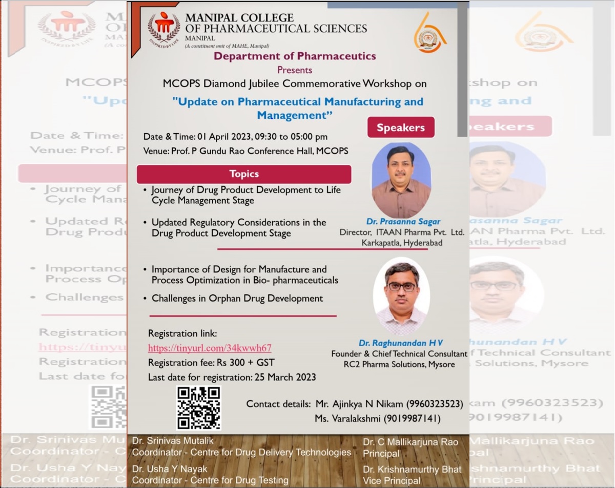Update on Pharmaceutical Manufacturing and Management