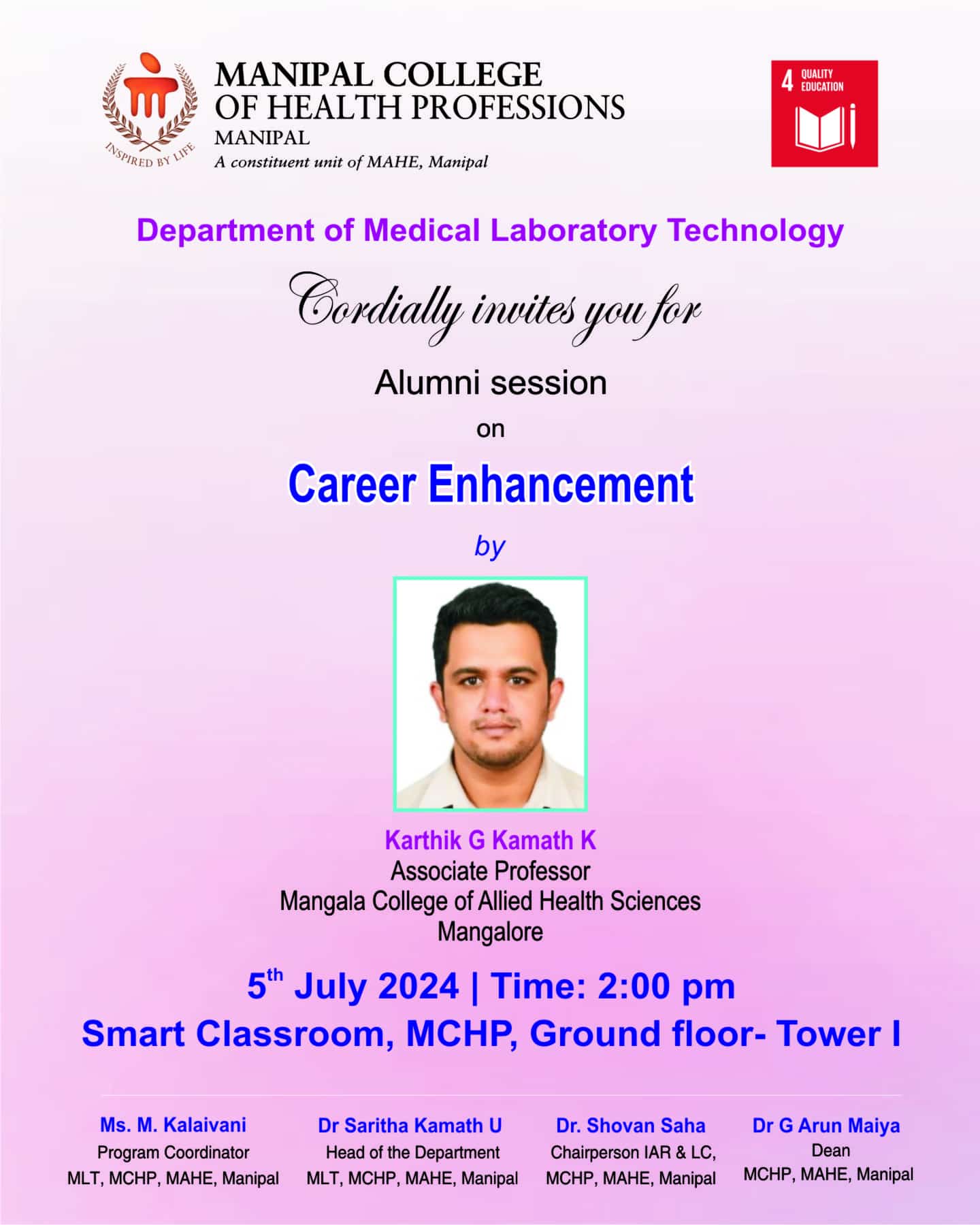 Alumni Lecture | Department of Medical Laboratory Technology