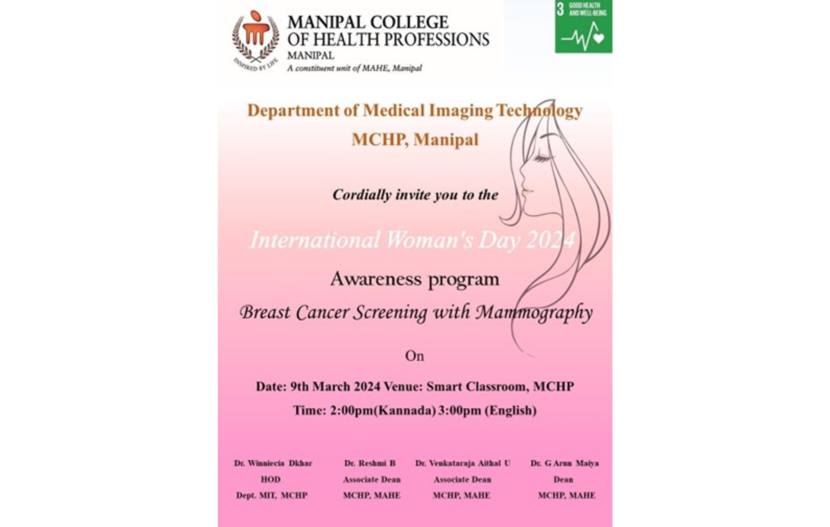 Awareness program on “Breast Cancer Screening with Mammography” by Department of MIT, MCHP, Manipal