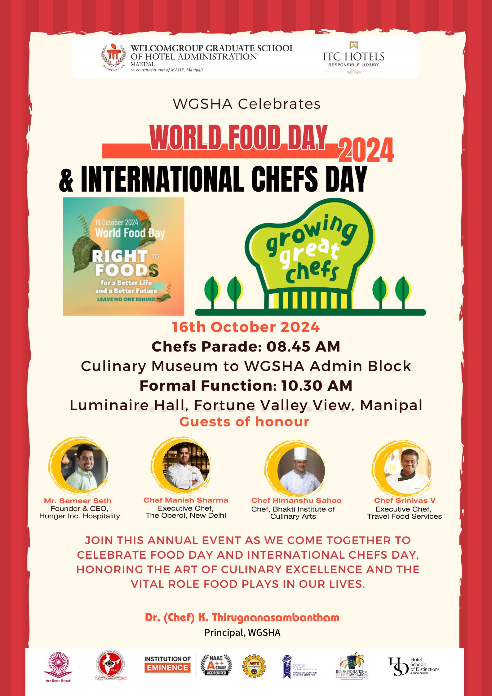 WGSHA Celebrates World Food Day and International Chefs Day 2024